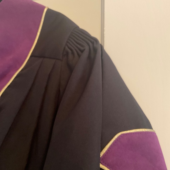 PHD Doctoral Gown graduation, purple black, NWOT, size 51” - Picture 4 of 14